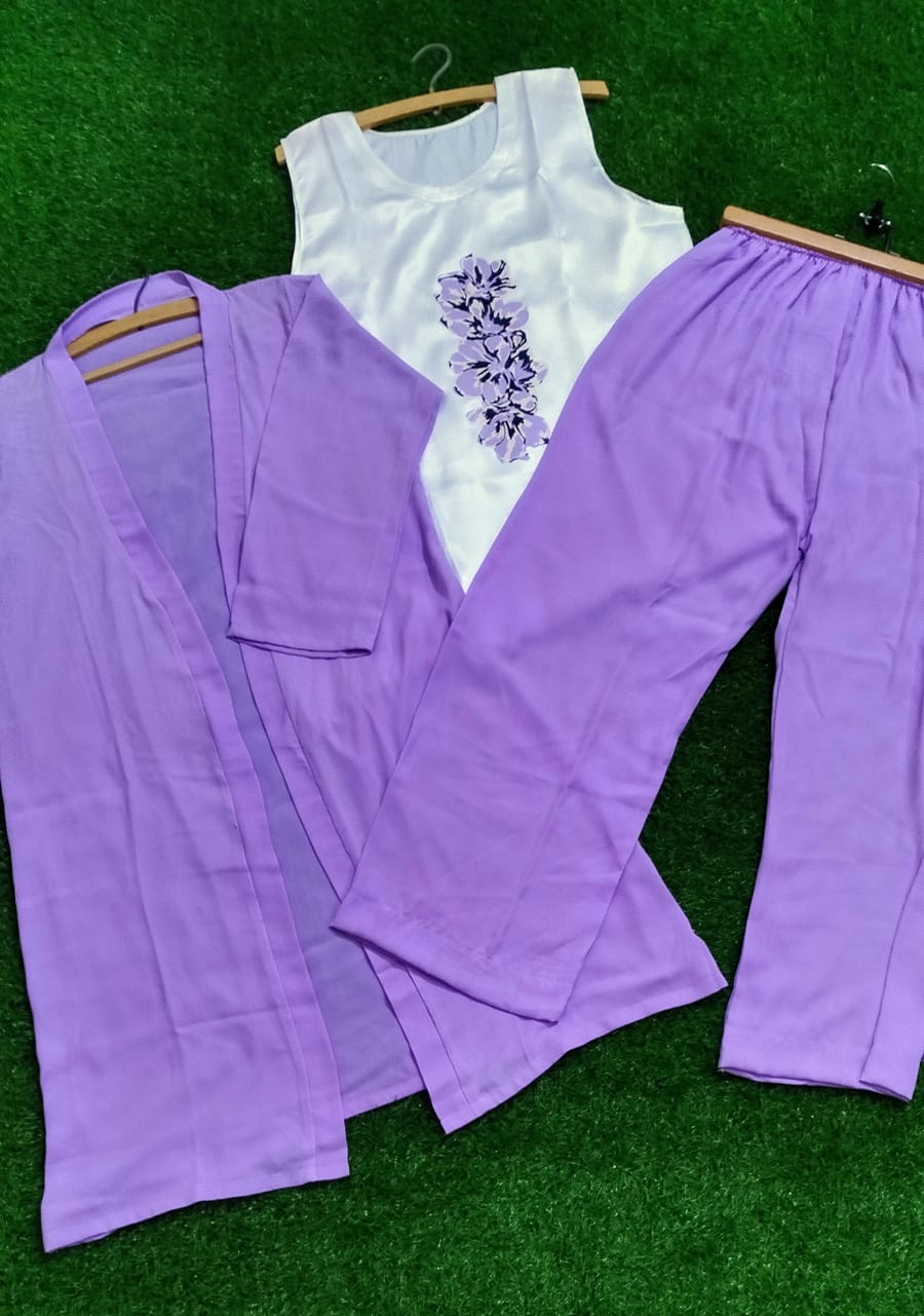 Premium Floral Shurg Style  Three-Piece