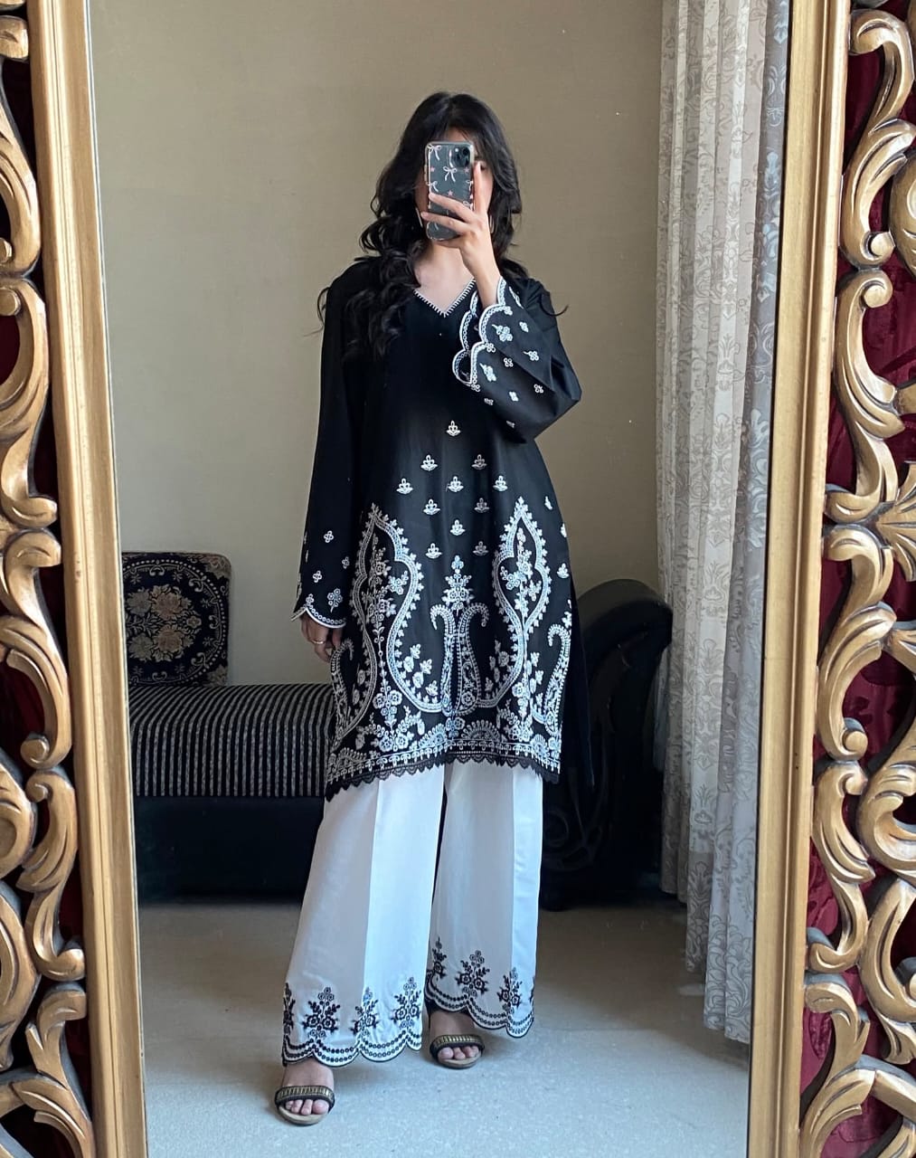 Black Buy embroidered dress