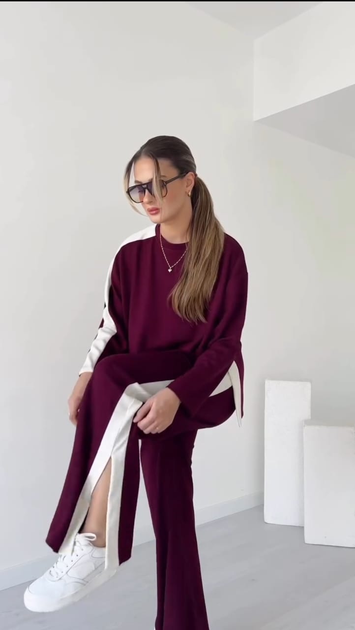 Women’s Co-Ord Set winter Srtip Tack suit