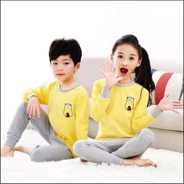 YELLOW AND GREY PRINTED KIDS WEAR