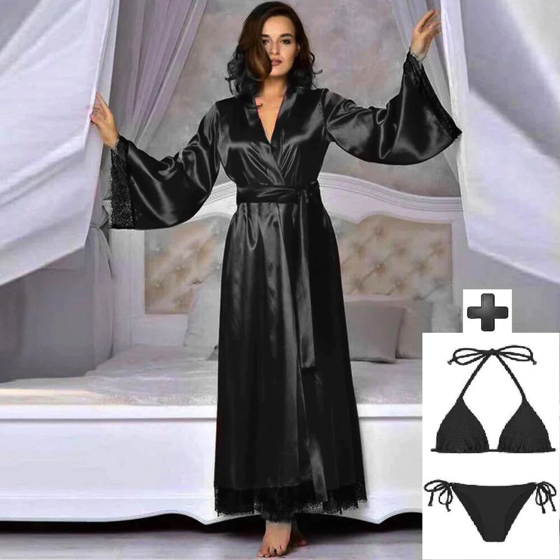 Style Heaven 3 Piece Nightwear Gown+Bra+Panty