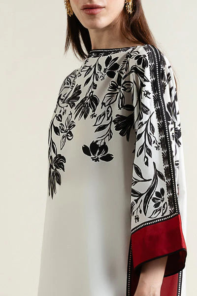 Floral Noir Luxe Suit with dupatta