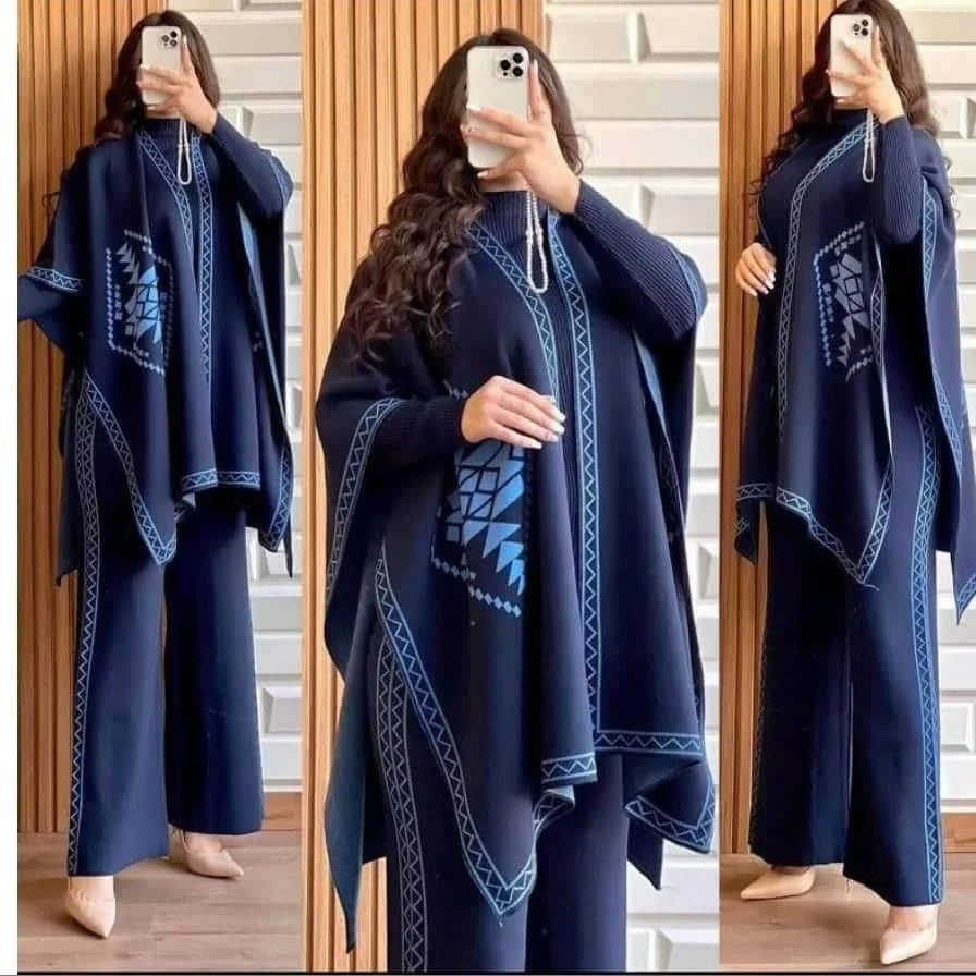 Women Winter floral Shawl 3 Piece TrackSuit.