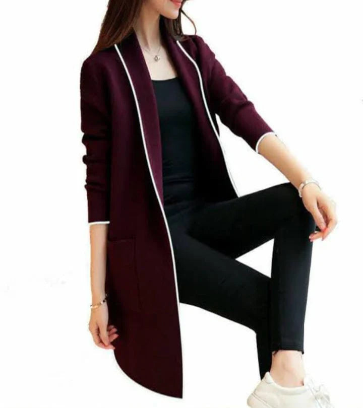 Women Winter outfits Lapel Casual Coat -0571
