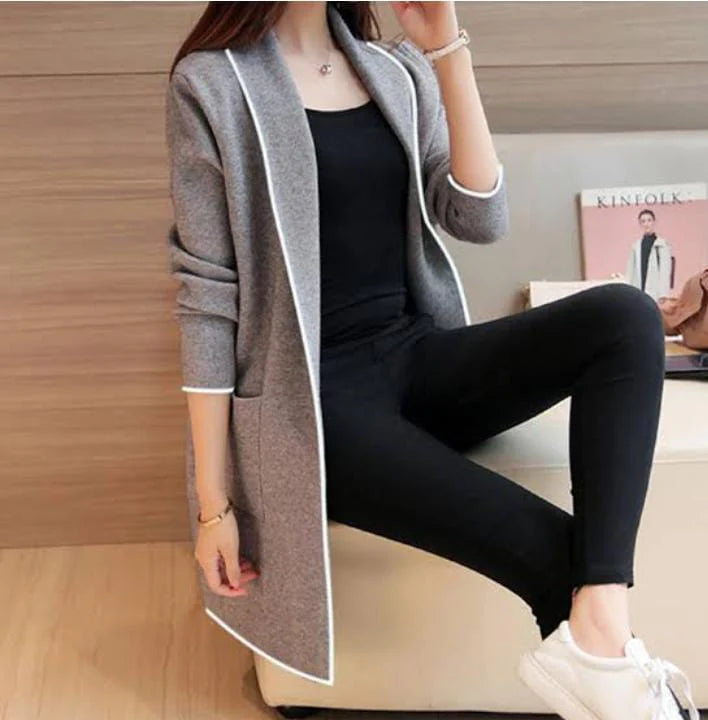 Women Winter outfits Lapel Casual Coat -0571
