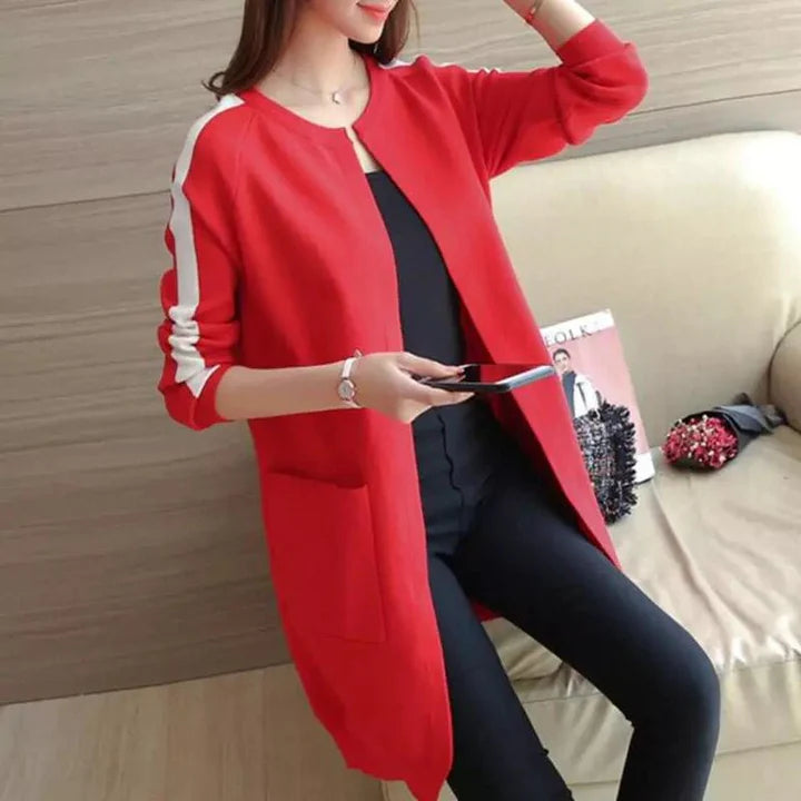 Winter Western Stripe Style Long Coat -0622