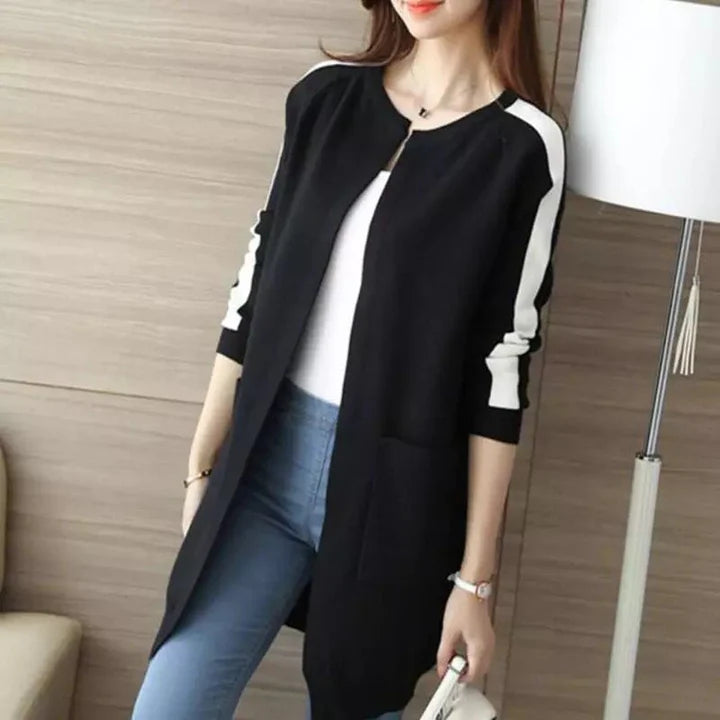 Winter Western Stripe Style Long Coat -0622