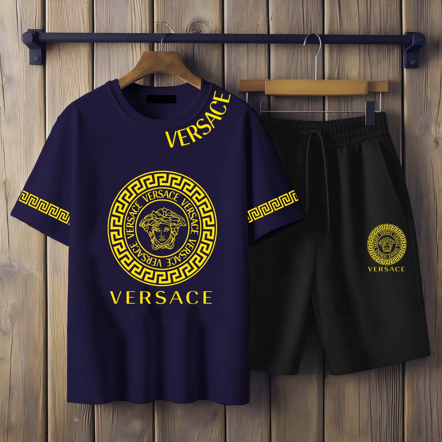 Mens Summer Versace Printed T-shirt & Trouser Trendy Fashion Track Suit