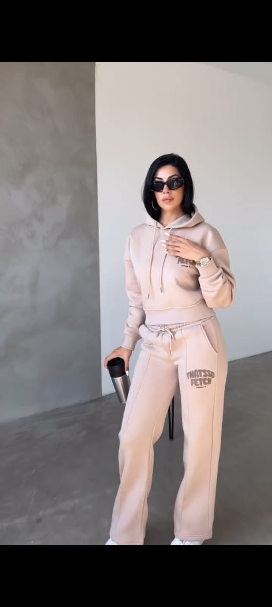 Women hoodie and Pants set Winter track suit -9760
