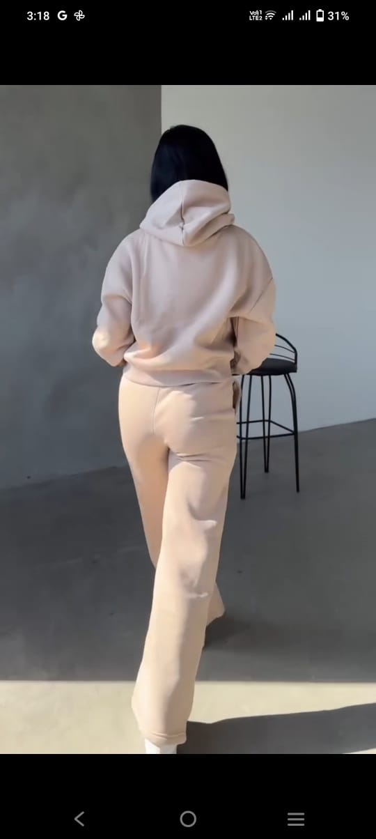 Women hoodie and Pants set Winter track suit -9760