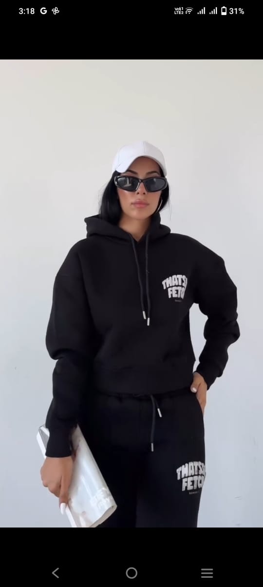 Women hoodie and Pants set Winter track suit -9760