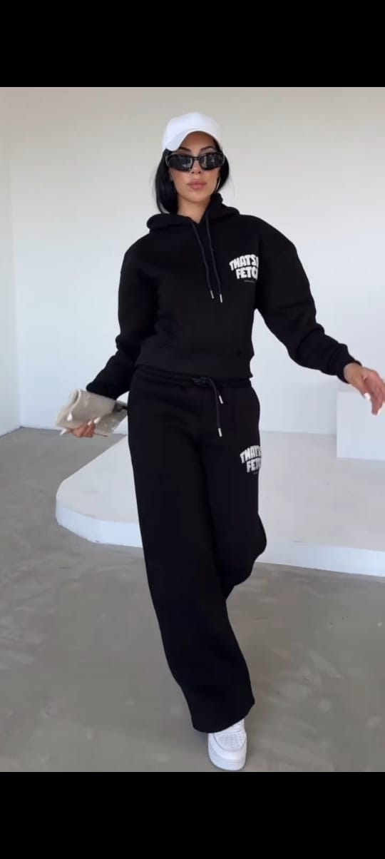 Women hoodie and Pants set Winter track suit -9760