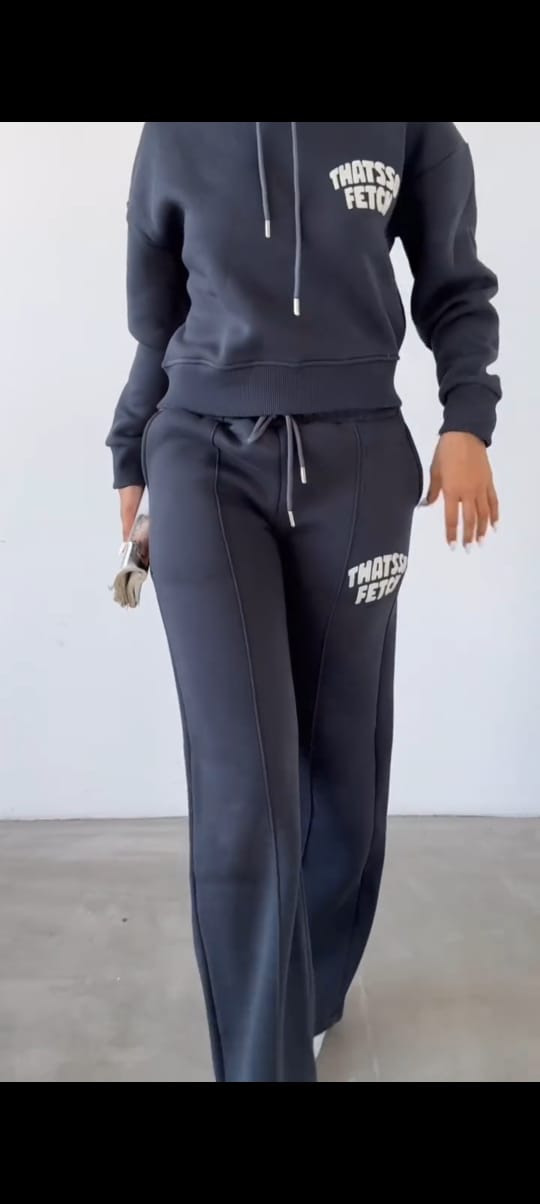 Women hoodie and Pants set Winter track suit -9760