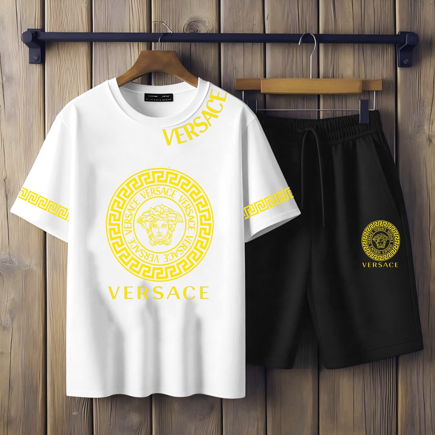 Mens Summer Versace Printed T-shirt & Trouser Trendy Fashion Track Suit