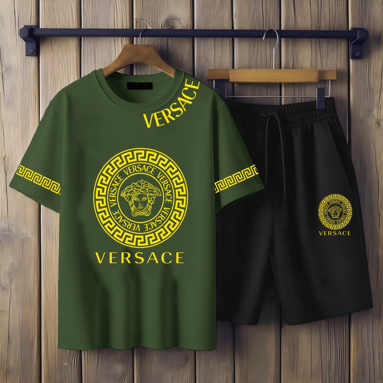 Mens Summer Versace Printed T-shirt & Trouser Trendy Fashion Track Suit