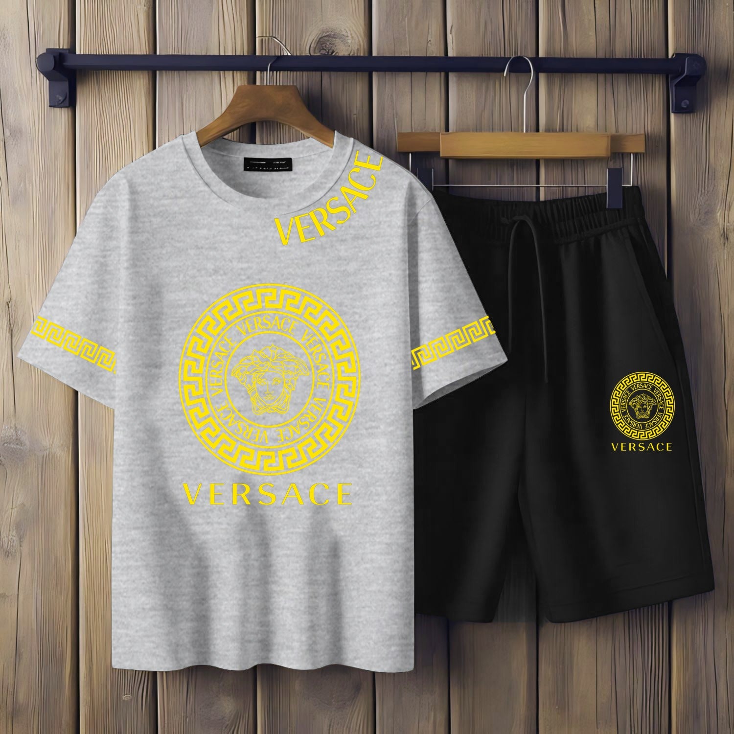 Mens Summer Versace Printed T-shirt & Trouser Trendy Fashion Track Suit