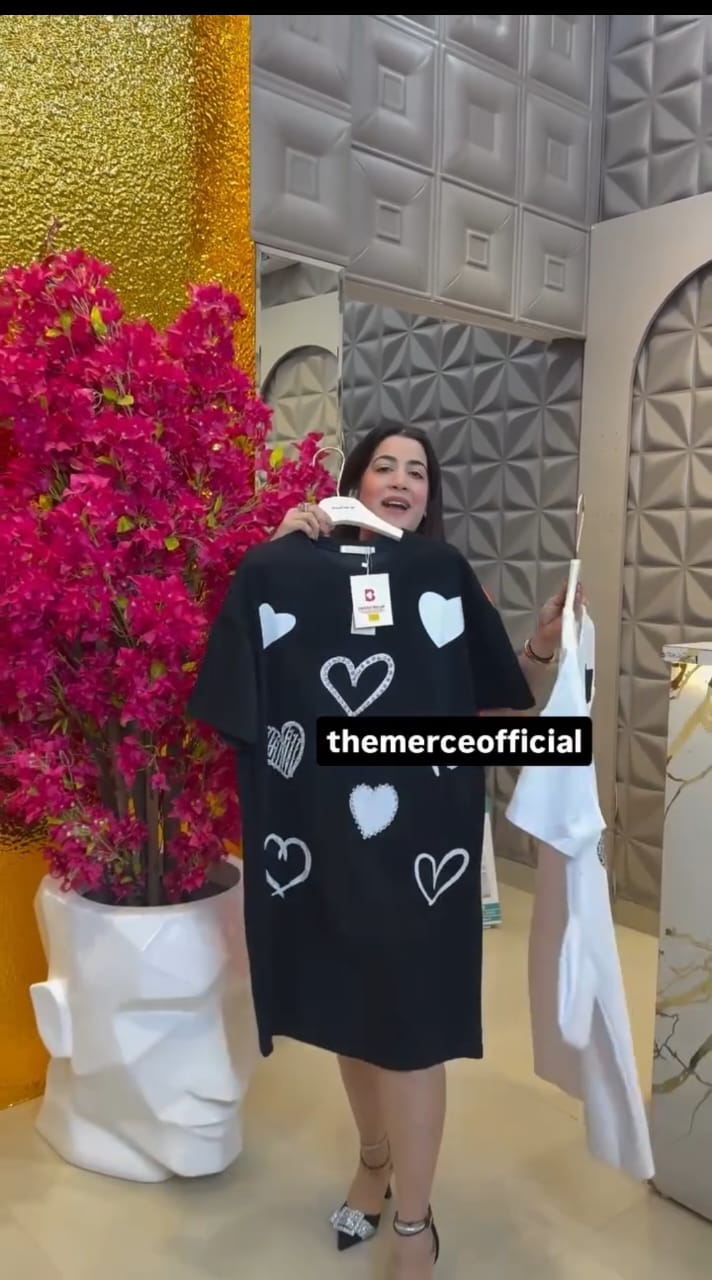 Printed Funky Heart Long T-Shirts
